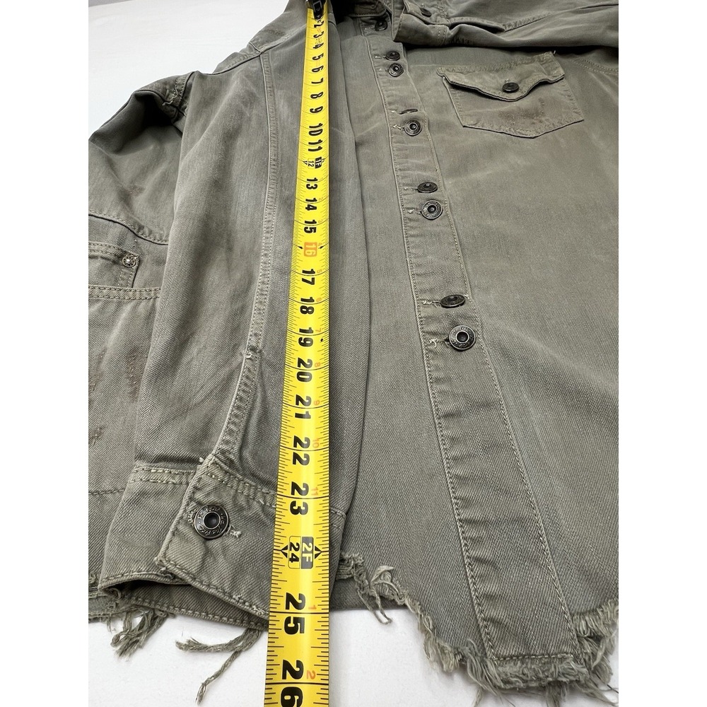 Anthropologie Free People Cargo Jacket Womens Medium Distressed Military Y2K - Picture 11 of 13